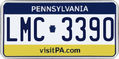 PA license plate LMC3390