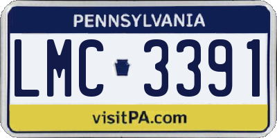 PA license plate LMC3391