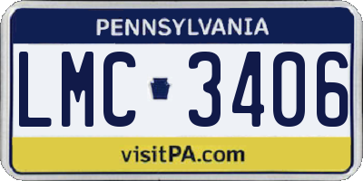 PA license plate LMC3406