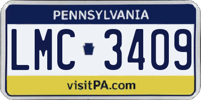 PA license plate LMC3409