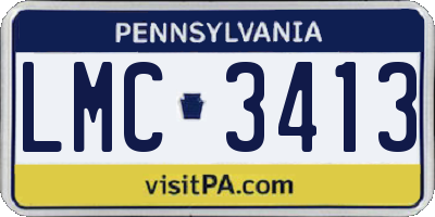 PA license plate LMC3413