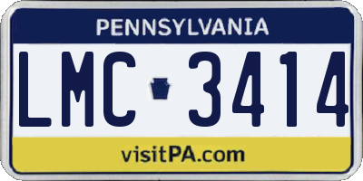 PA license plate LMC3414