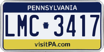 PA license plate LMC3417