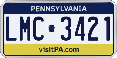 PA license plate LMC3421