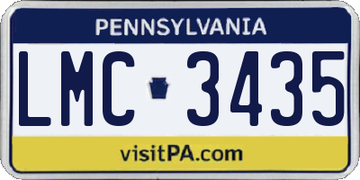 PA license plate LMC3435