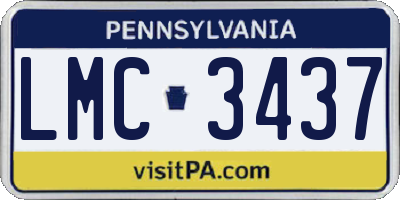 PA license plate LMC3437
