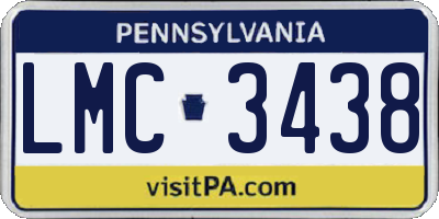 PA license plate LMC3438