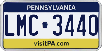 PA license plate LMC3440