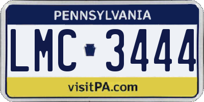 PA license plate LMC3444