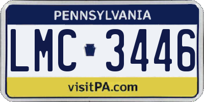 PA license plate LMC3446
