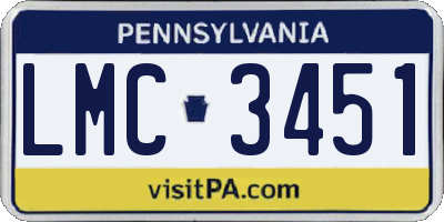 PA license plate LMC3451