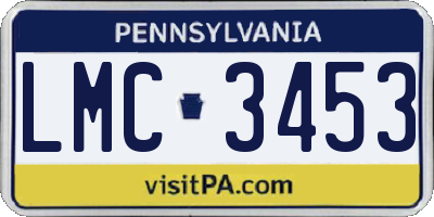 PA license plate LMC3453