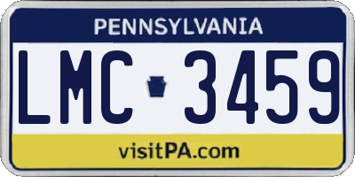 PA license plate LMC3459