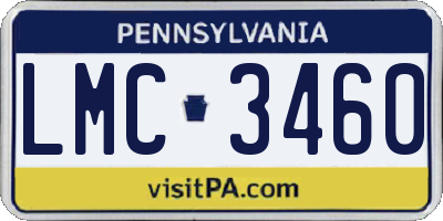 PA license plate LMC3460