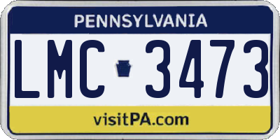 PA license plate LMC3473