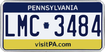 PA license plate LMC3484