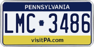 PA license plate LMC3486