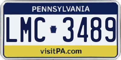 PA license plate LMC3489