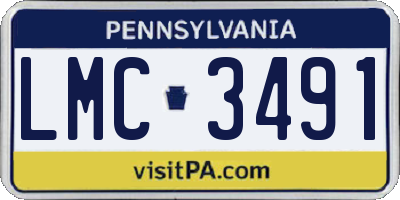 PA license plate LMC3491