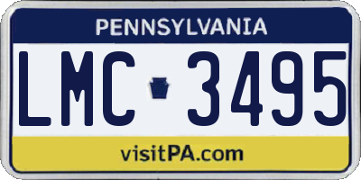PA license plate LMC3495