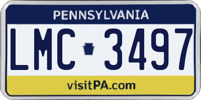 PA license plate LMC3497