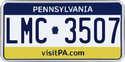 PA license plate LMC3507