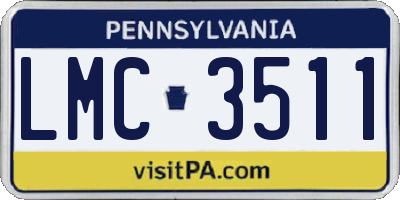 PA license plate LMC3511