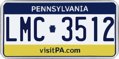PA license plate LMC3512