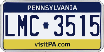 PA license plate LMC3515