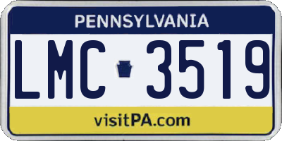 PA license plate LMC3519