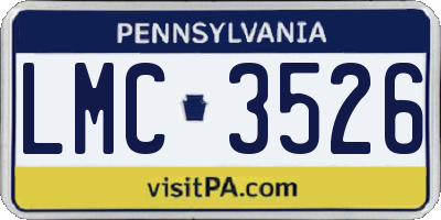 PA license plate LMC3526