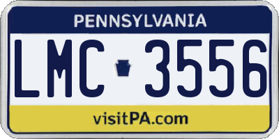 PA license plate LMC3556