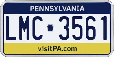 PA license plate LMC3561