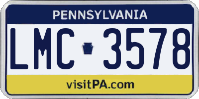 PA license plate LMC3578