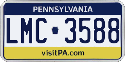 PA license plate LMC3588