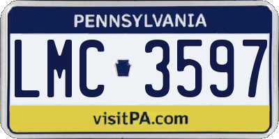 PA license plate LMC3597