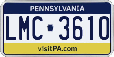 PA license plate LMC3610