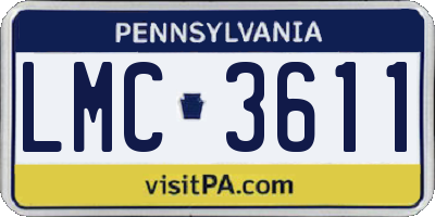 PA license plate LMC3611