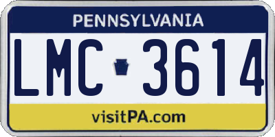PA license plate LMC3614