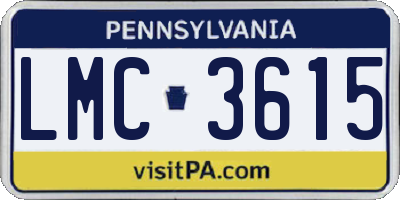 PA license plate LMC3615