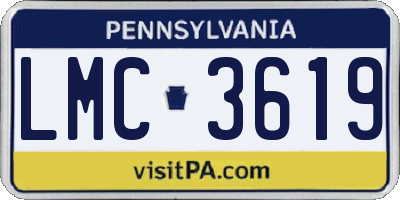 PA license plate LMC3619