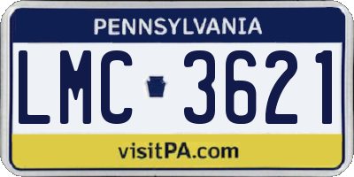 PA license plate LMC3621