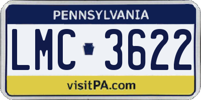 PA license plate LMC3622