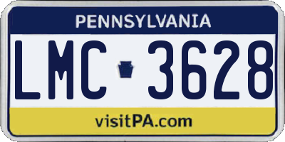 PA license plate LMC3628