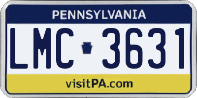 PA license plate LMC3631