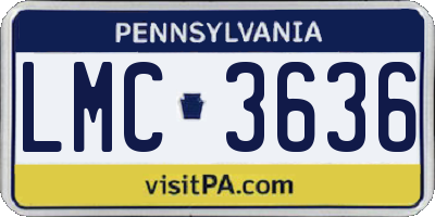 PA license plate LMC3636