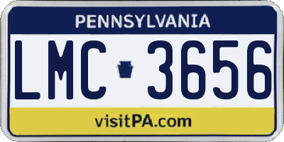 PA license plate LMC3656