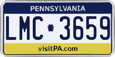 PA license plate LMC3659