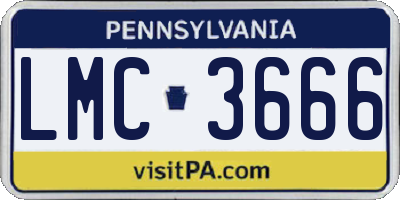 PA license plate LMC3666