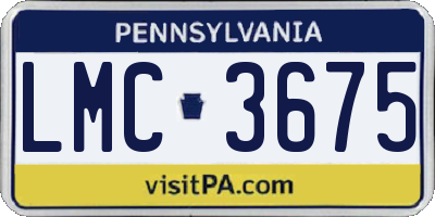 PA license plate LMC3675